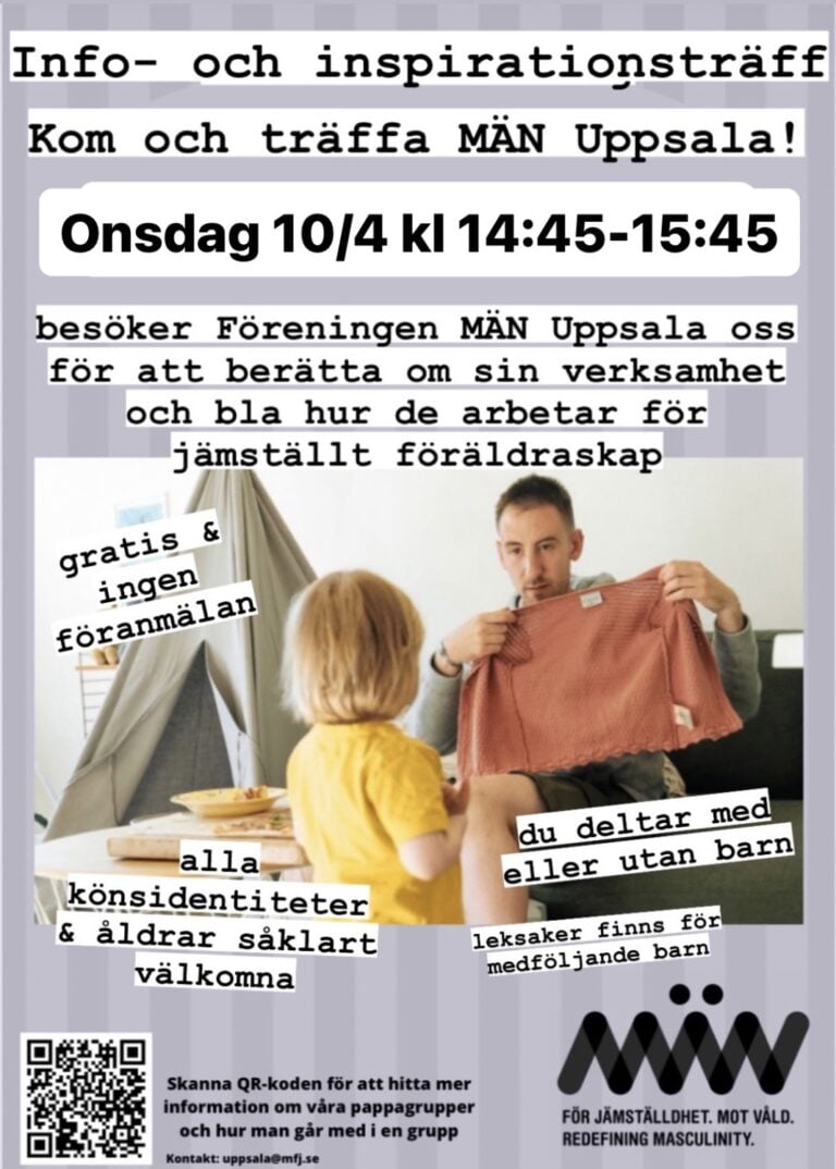 Kom och träffa MÄN Uppsala på Svanslös onsdag 10/4!