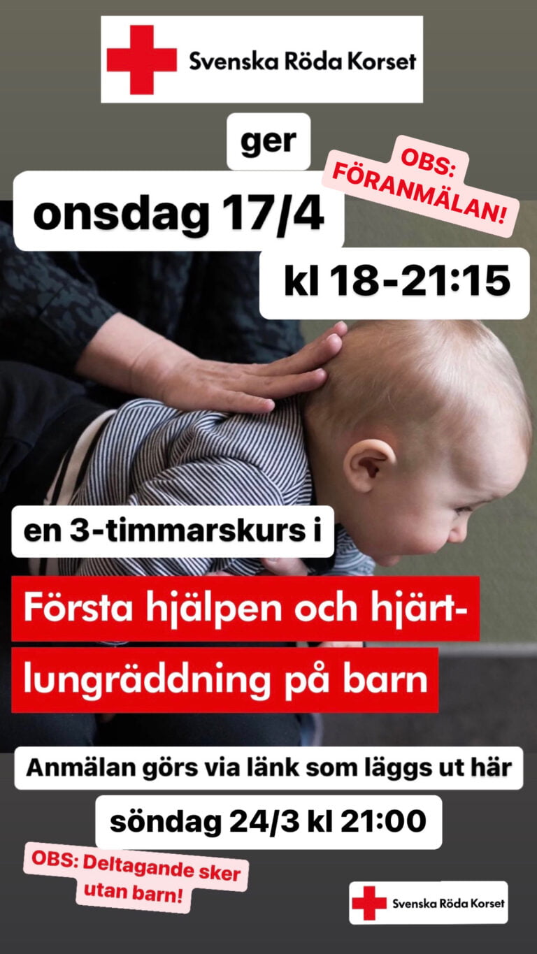 KURS I FÖRSTA HJÄLPEN & HLR BARN PÅ SVANSLÖS