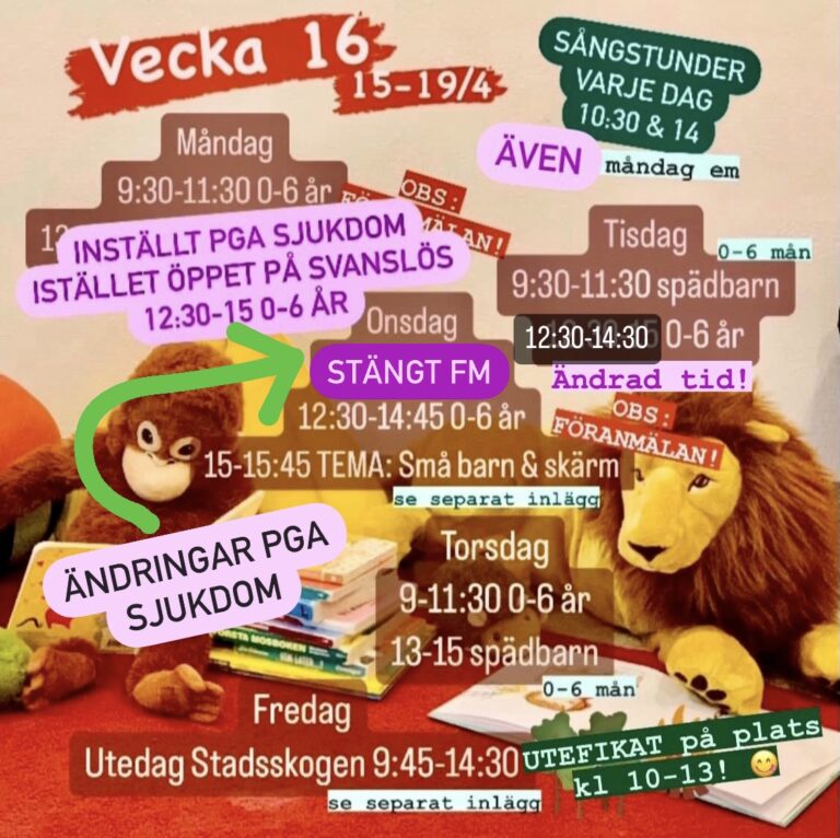 VECKA 16, 15-19/4