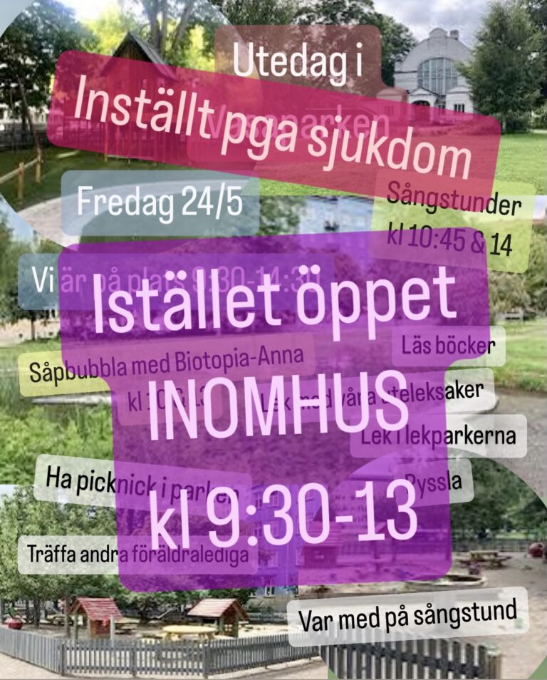 UTFLYKTSDAG TILL VASAPARKEN 24/5 ❗️INSTÄLLD PGA SJUKDOM❗️