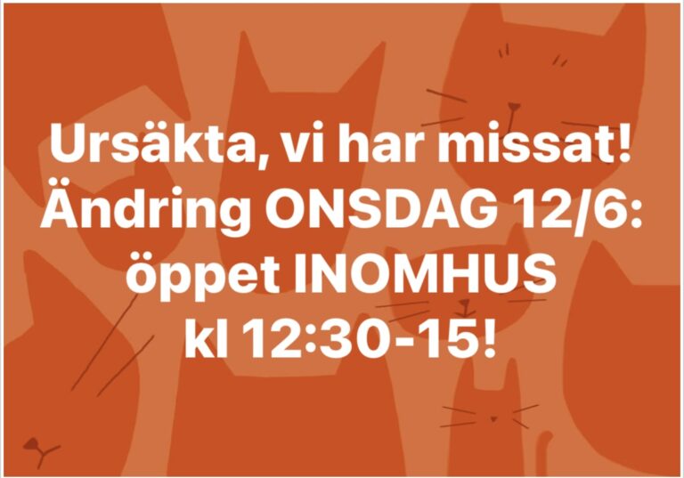 Sista-minuten-ändring onsdag 12/6