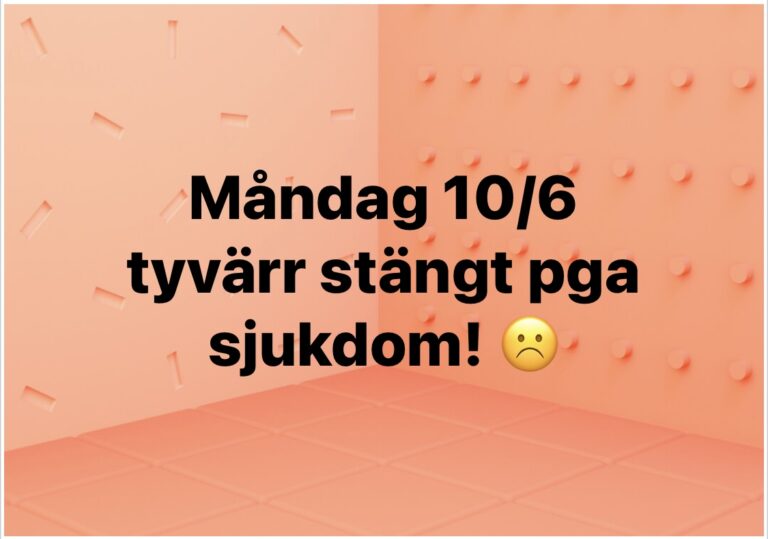 Stängt måndag 10/6