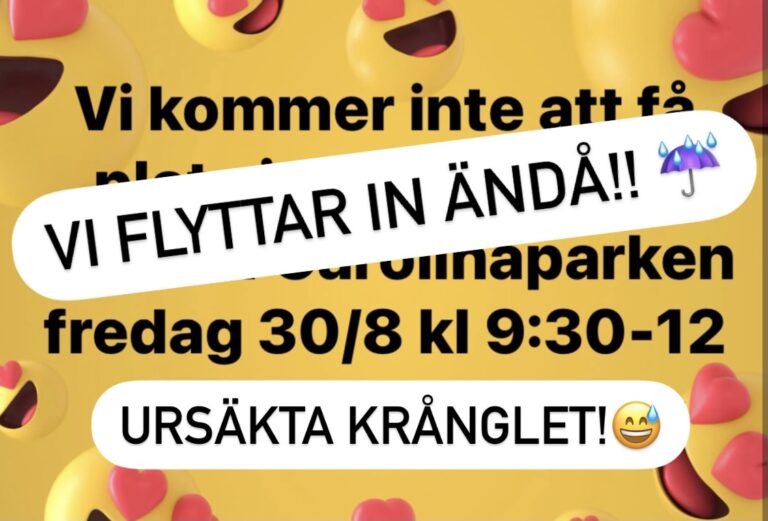 Ändringar fredag 30/8 – Åter enligt ursprungsplanen!!