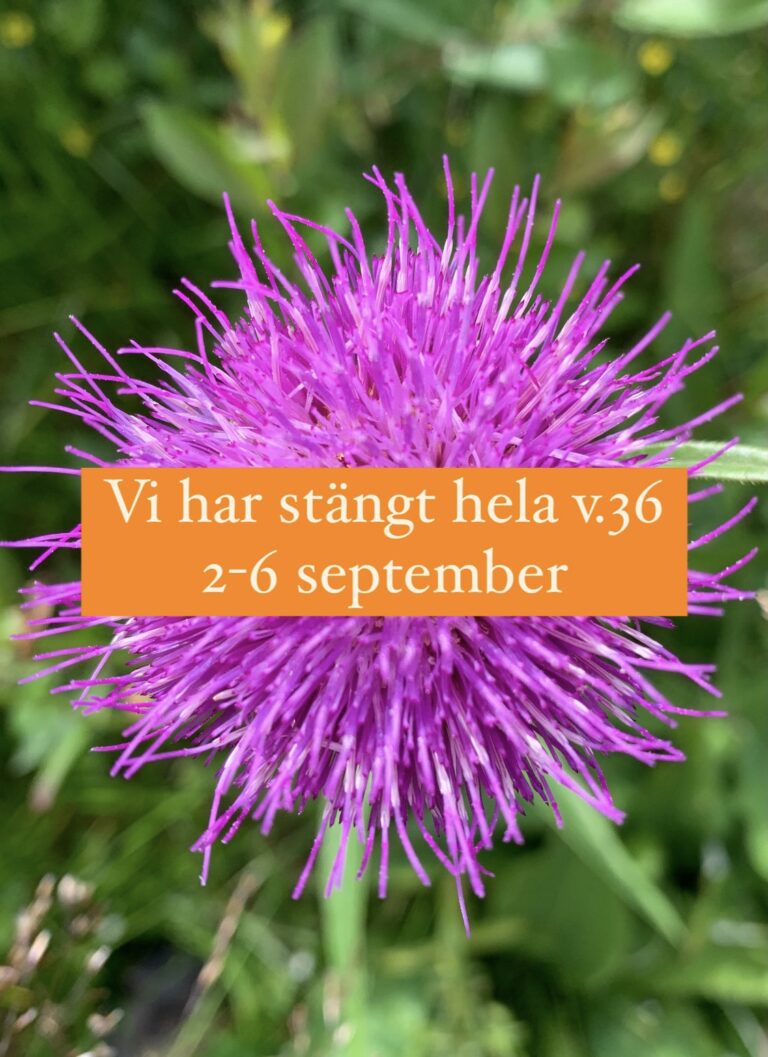 Stängt vecka 36 (2-6/9)