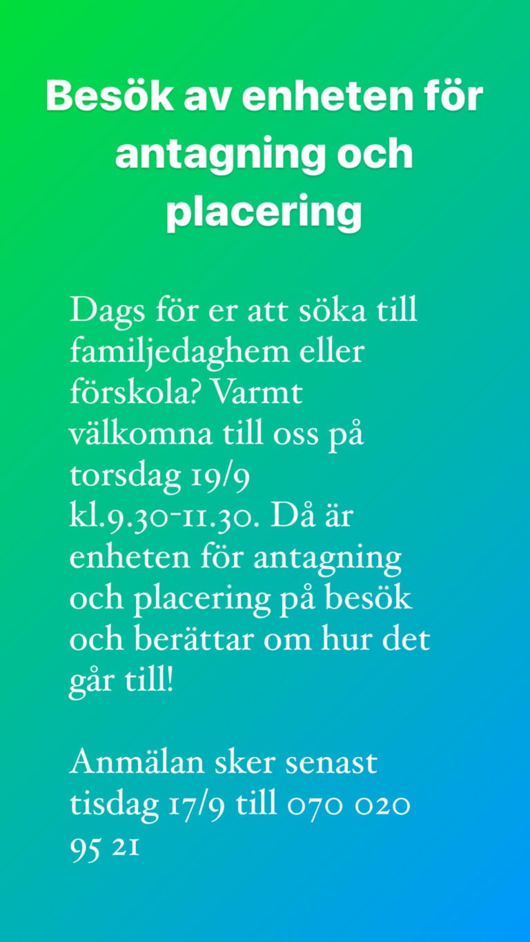 Dags att söka plats?