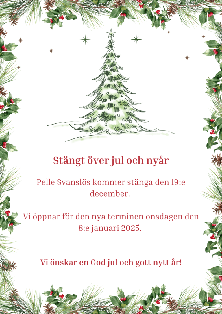 Stängt över jul och nyår
