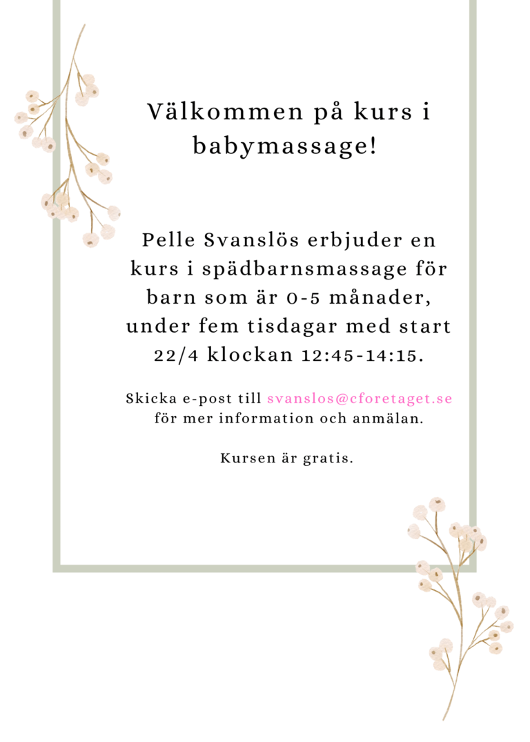 Kursstart babymassage 22/4