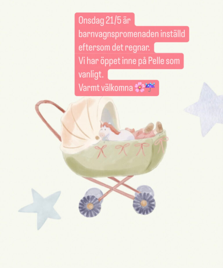 Inställd barnvagnspromenad 21/5