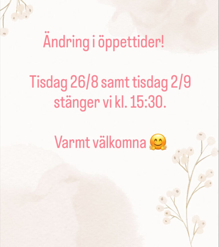 Ändring i öppettider
