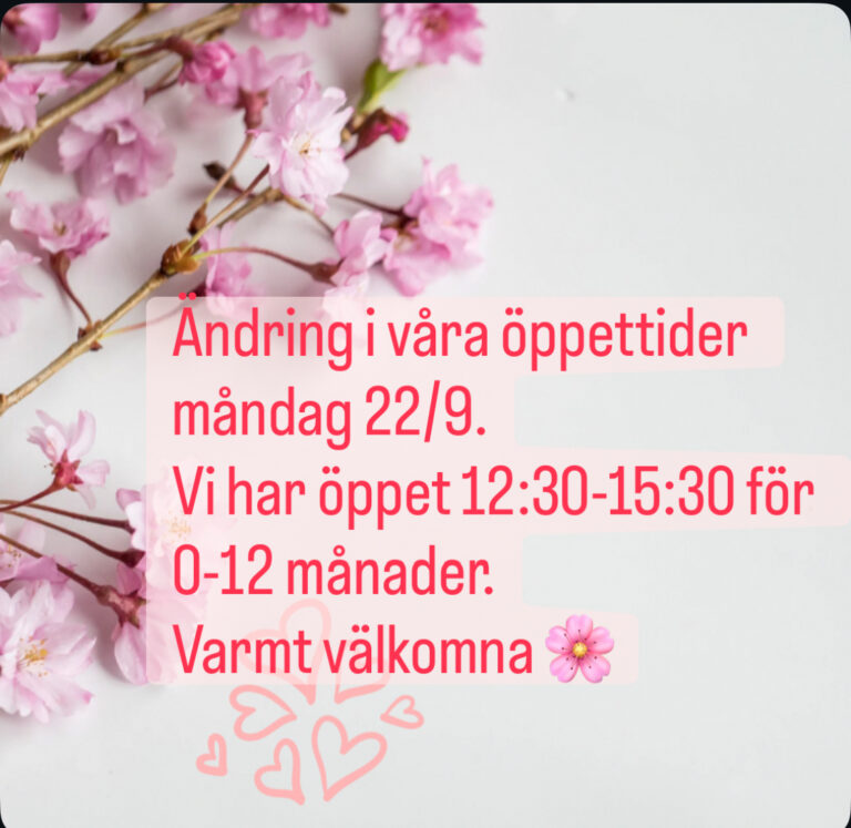 Ändring i öppettider 22/9