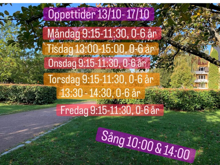 Öppettider 13/10- 17/10