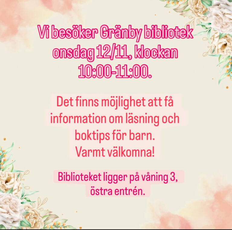 Vi besöker biblioteket i Gränby 12/11