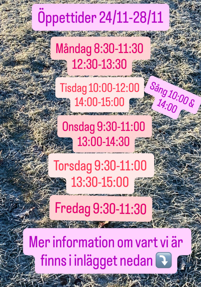 Öppettider 24/11-28/11
